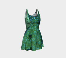 Load image into Gallery viewer, Peacock Flounder Flared Eco Dress