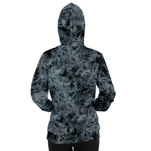 Load image into Gallery viewer, unisex black and white hoodie back with hood up
