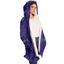 Load image into Gallery viewer, Fleece hooded cloak on female right side