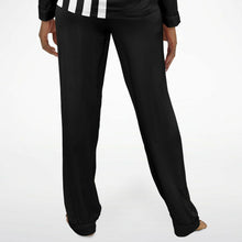 Load image into Gallery viewer, White Stripe Black Satin Pajamas