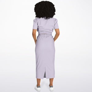 Lilac Crop Top and Long Skirt Set