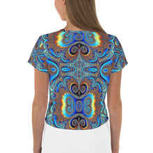 Load image into Gallery viewer, Psychedelic Blues Crop Tee