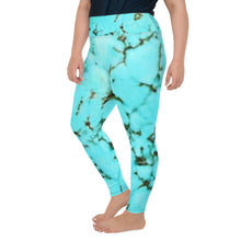 Load image into Gallery viewer, Turquoise Plus Size Leggings