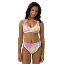 Load image into Gallery viewer, Cotton Candy Tie Dye Recycled High-waisted Bikini