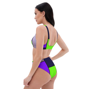 Color Block Recycled High-waisted Bikini