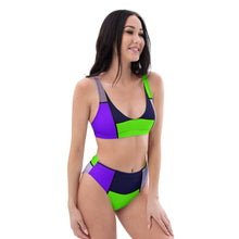 Load image into Gallery viewer, Color Block Recycled High-waisted Bikini