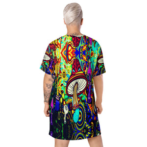 Psychedelic Shrooms T-shirt Dress
