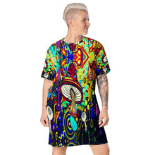 Load image into Gallery viewer, Psychedelic Shrooms T-shirt Dress