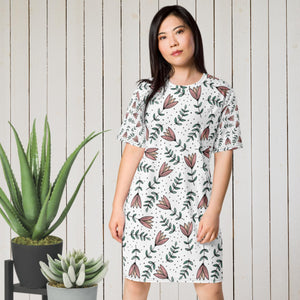 Flowered T-shirt Dress
