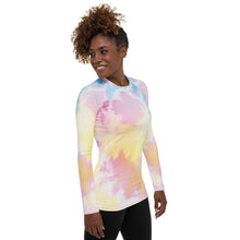 Load image into Gallery viewer, Cotton Candy Tie Dye Women&#39;s Rash Guard