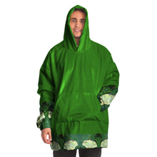 Load image into Gallery viewer, kelly green hoodie blanket with sleeves front