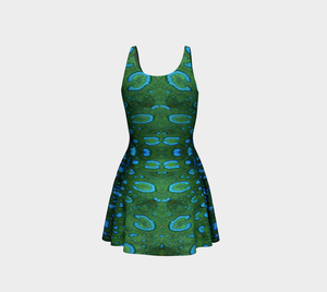Peacock Flounder Eco Flared Dress