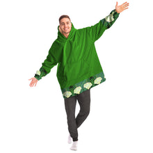 Load image into Gallery viewer, kelly green hoodie blanket with arms spread wide