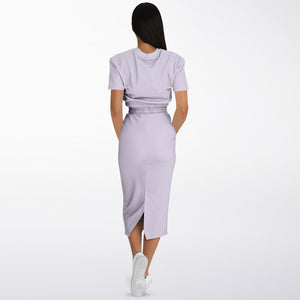 Lilac Crop Top and Long Skirt Set