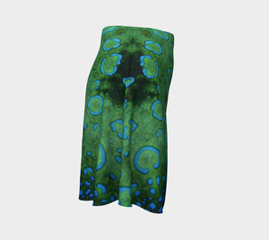 Peacock Flounder Flared Eco Skirt
