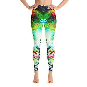 abstract paint yoga pants front