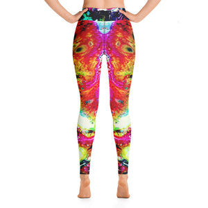 abstract paint yoga pants back