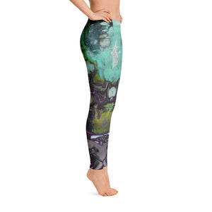 Abstract paint leggings right side