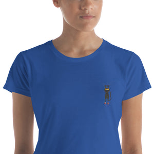 Women's Short Sleeve Embroidered T-shirt - Hang in There