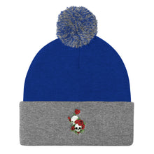 Load image into Gallery viewer, Skull Couple Pom Pom Knit Beanie