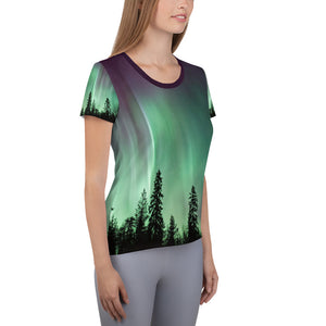 Aurora Borealis Women's Athletic T-shirt