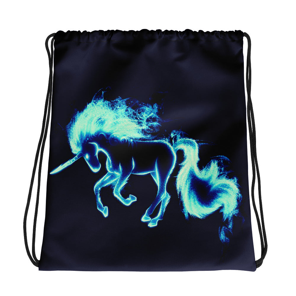 Ghost Unicorn Drawstring Bag