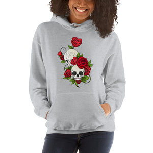 Rose Skull Couple Hooded Sweatshirt