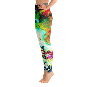 abstract paint yoga pants left side