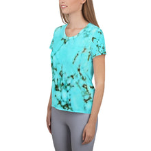 Load image into Gallery viewer, Turquoise Women&#39;s Athletic T-shirt