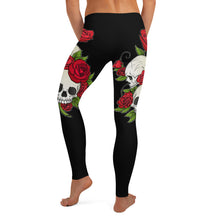 Load image into Gallery viewer, Rose Skull Couple Leggings