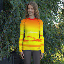 Load image into Gallery viewer, Tequila Sunrise Women&#39;s Rash Guard