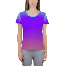 Load image into Gallery viewer, Purple Ombre Women&#39;s Athletic T-shirt