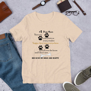 #1 dog mom t-shirt cream