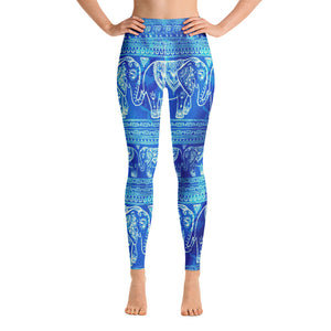Blue Elephants Yoga Pants