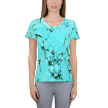 Load image into Gallery viewer, Turquoise Women&#39;s Athletic T-shirt
