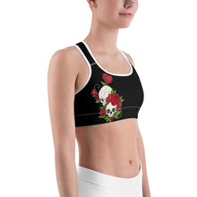 Load image into Gallery viewer, Rose Skull Couple Sports Bra