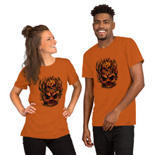 Load image into Gallery viewer, Skulls on Fire Unisex Eco T-Shirt