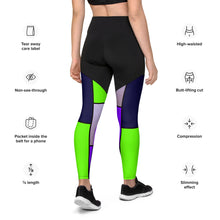 Load image into Gallery viewer, Color Block Sports Leggings