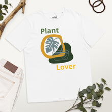 Load image into Gallery viewer, organic cotton t-shirt with potted plant - white